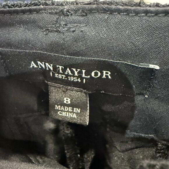 Ann Taylor Black Lace Crop Ankle Pants Sz 8 - Picture 5 of 12